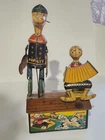 1930s Marx Tin Wind Up Popeye & Olive Oyl Roof Dancers Jiggers