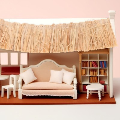 6 Pcs Straw Thatched Roof Miniature 20 X 5 cm Decorative Thatch Roofing