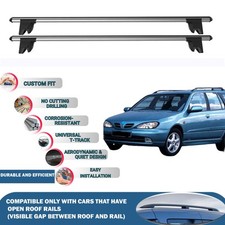 Roof Bars Cross Bars for Nissan Primera Estate 1996-2003 Lockable 2X Grey
