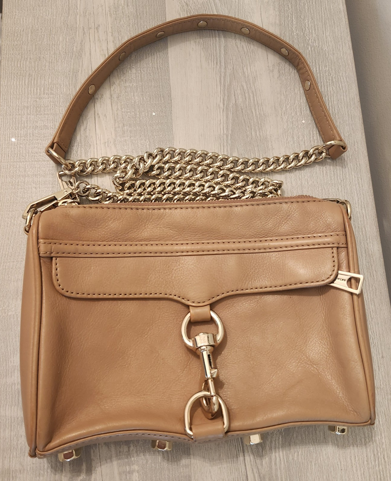 Rebecca Minkoff ~ Edie Tan  Leather Crossbody Bag Chain Purse Shoulder