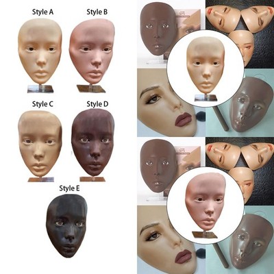 3D Face Makeup Practice Pad Model with Stand for Makeup Artists Students And