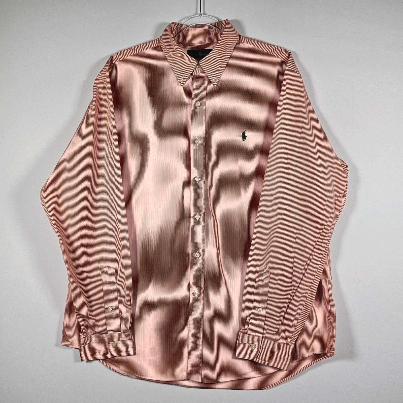 Polo Ralph Lauren Size XL TG Men Striped Button Down Shirt Long Sleeve Preppy