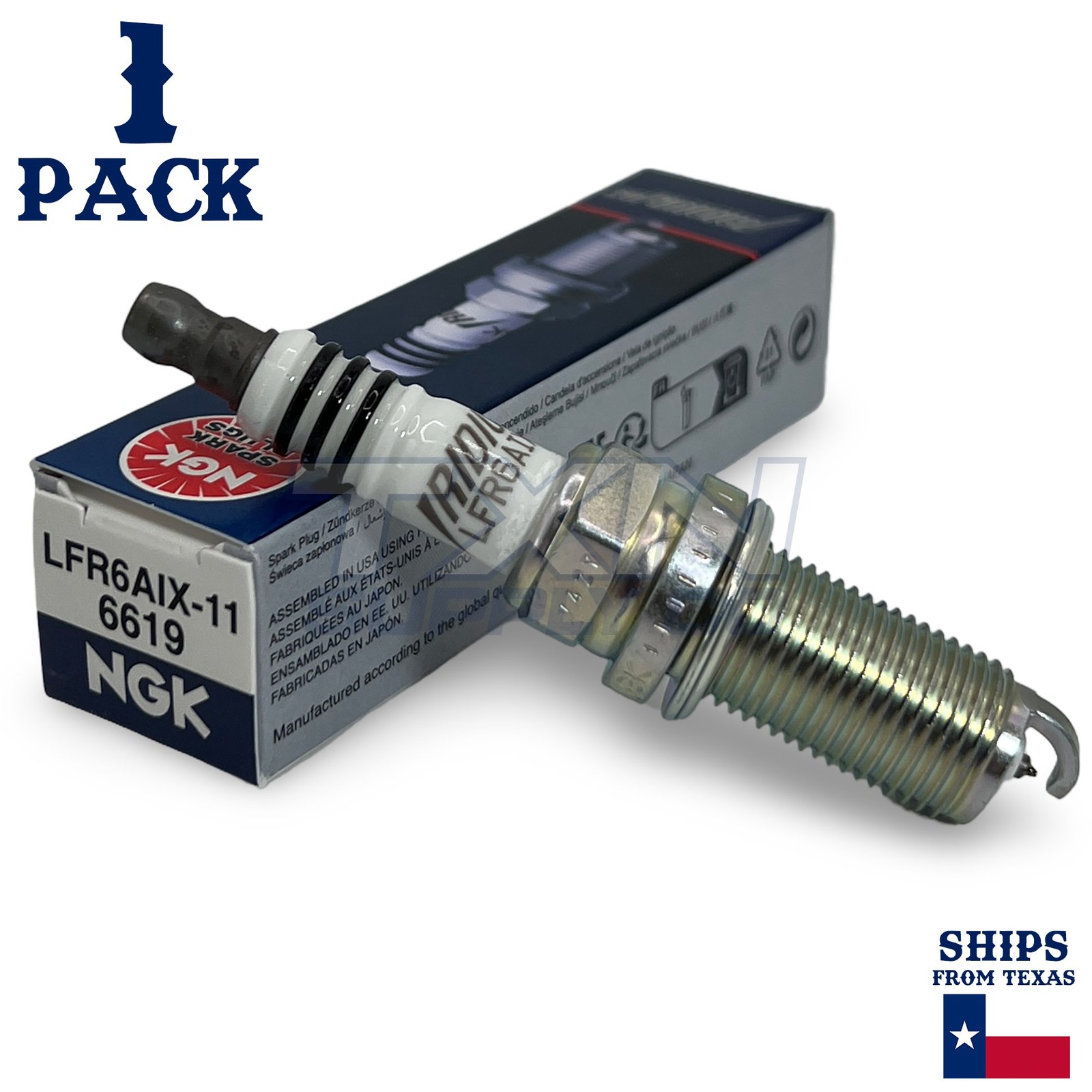 1 Pack NGK Iridium IX 6619 Spark Plugs LFR6AIX-11