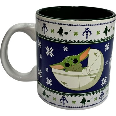Star Wars Grogu Baby Yoda Christmas Sweater Large Ceramic Coffee Mug Cup 20 Oz
