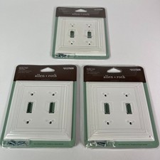 Allen  Roth Cosgrove Double Toggle Wall Plate for Light Switch Lot 3x - White