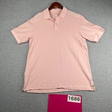 Tommy Bahama Pique Polo Shirt Pink Embroidered logo Beach Casual Mens Medium