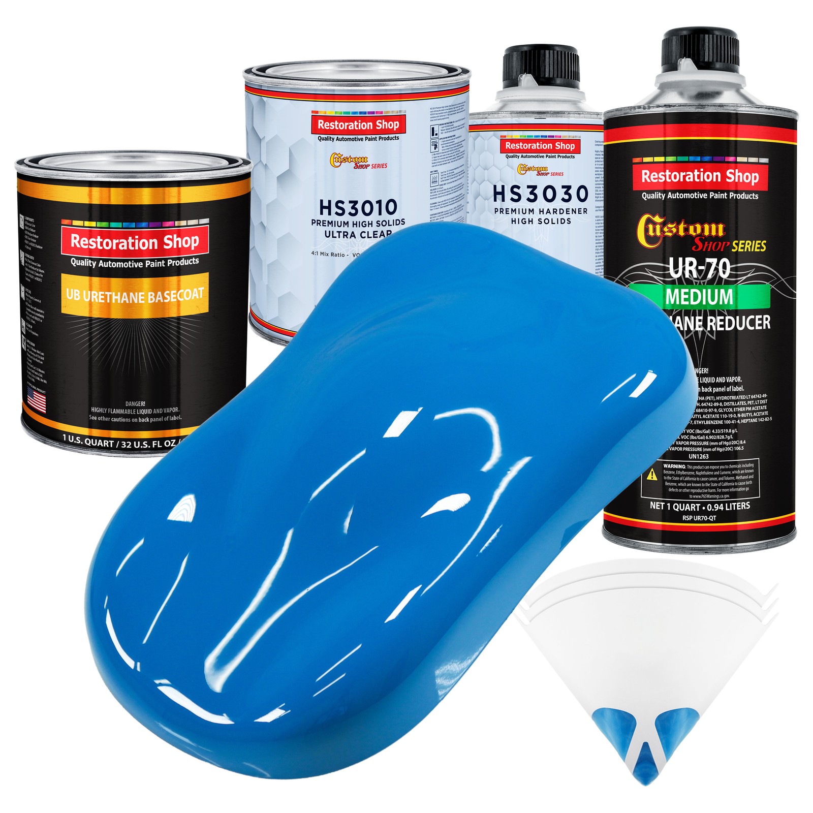Coastal Highway Blue Premium Urethane Basecoat Clearcoat Auto Paint Kit