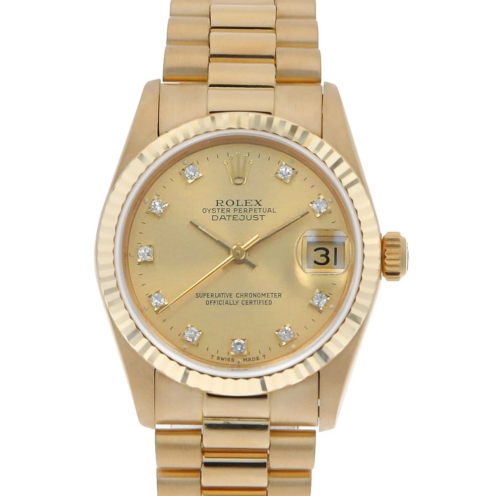 Rolex — ROLEX Datejust 10P Diamond 68278G Champagne L Number second hand Boys (Unisex)