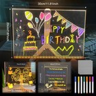 Bacheca LED per Appunti con 7 Penne Acrilico LED Scrittura Messaggi Bacheca LED Illuminazione
