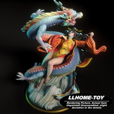 1/10 Yahui and Dragon Resin 3D Print Unassembled Unpainted Model statue figure