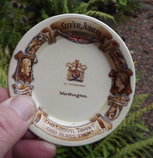 Vintage Worthington Brewery Dish By Newhall Pottery for 1935 Silver Jubilee GvR