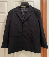 Boy's Van Heusen Black Suit Jacket Blazer Size 14 Husky New with Tags