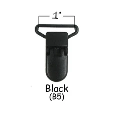 KAM Plastic Pacifier Suspender Toy Holder Mitten Alligators Clips - Black