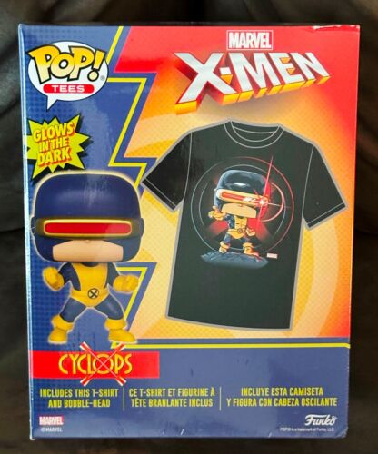 Funko Pop Tees w/Figure X-Men Cyclops Glow in the Dark (Large) - New & Sealed - Picture 1 of 3
