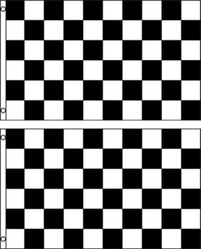 (2 pack lot) 3x5 Black White Checkered Racing Flag 3'x5' Banner Grommets Premium - Afbeelding 1 van 2