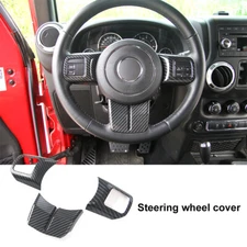 Car Steering Wheel Decoration Cover Trim Kits for Jeep Wrangler 2011-2017 JK JKU