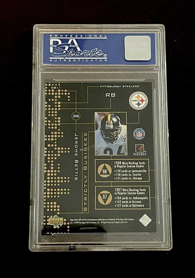 2001 Upper Deck MVP #SB11 Jerome Bettis PSA 9 Mint - Pop 1, None Higher - Image 2 of 2