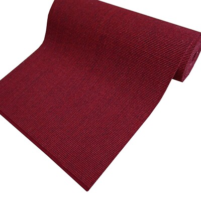 SALE Teppich Läufer Echt Sisal 65x220 cm Brasilia Rot meliert Latexrücken