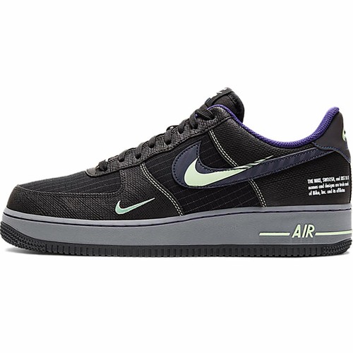 Nike Air Force 1 Low Future Swoosh Black Purple Green | eBay