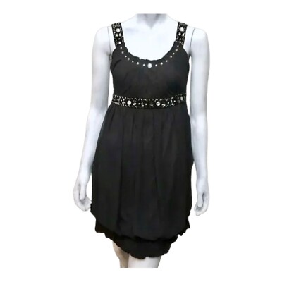 Grifflin Womens Dress Bubble Mini Empire Waist Sleeveless Cocktail Pleated  S | eBay