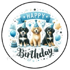 HAPPPY BIRTHDAY DOGS ENVELOPE SEALS LABELS STICKERS PARTY FAVORS