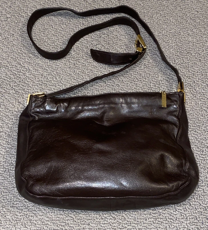 LORD & TAYLOR EXCLUSIVELY FOR YOU BROWN GENUINE LEATHER SHOULDER BAG