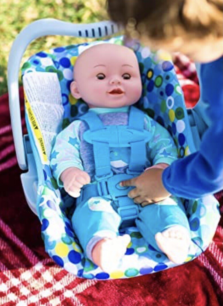 Joovy Toy Baby Doll Car Seat/Carrier. Blue Dot New In box. eBay
