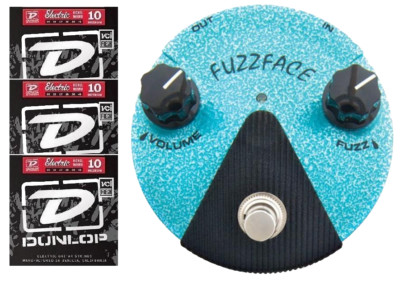 Dunlop FFM3 Jimi Hendrix Fuzz Face Mini Turquoise Guitar Pedal ( 3 STRING SETS )