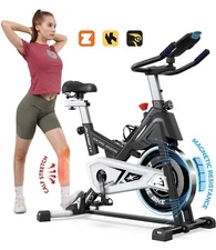 Pooboo Magnetic Exercise Bike Stationary Cycling with Built-In Bluetooth Sensor