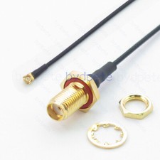 SMA female bulkhead D-CUT waterproof to U.FL plug 1.37mm Pigtail Cable UFL IPX
