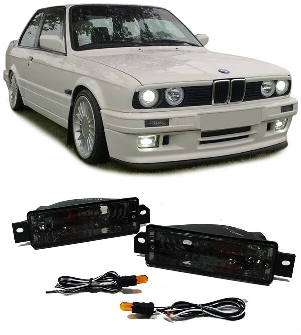 Clignotants avant de remplacement DEPO noir pour restaurer la BMW E30
