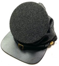 CIVIL WAR CSA CONFEDERATE DARK GREY WOOL FORAGE BUMMER CAP HAT-XLARGE