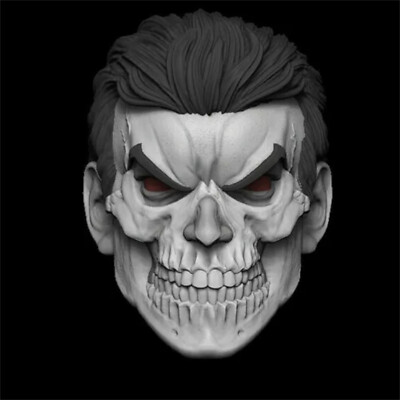 Unpainted 1/12 Scale Skull Punisher Head Sculpt Fit 6'' Action