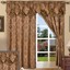 Elegant Gold Damask 4-Piece Curtain Set With Valance - Light Filtering & Machine Washable