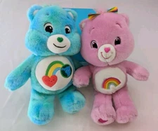 2008 Cheer Bear & 2021 I Love The Earth Care Bear PAIR Clean Good Condition 2 pc