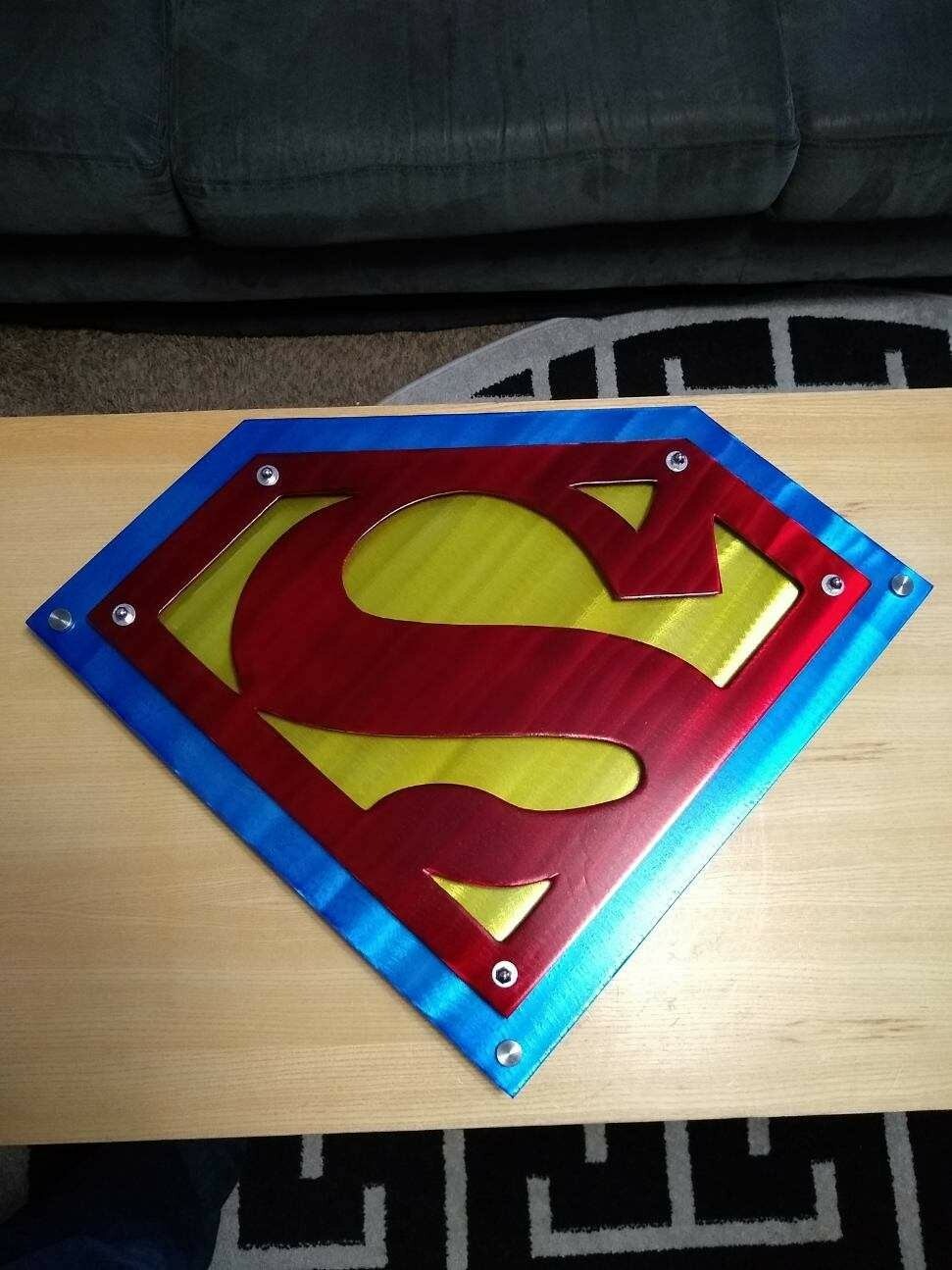 Metal wall art Superman wall decor 3D sculpture hallway bedroom man