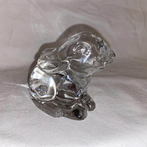 VINTAGE WATERFORD CRYSTAL BUNNY RABBIT FIGURINE PAPERWEIGHT Engraved