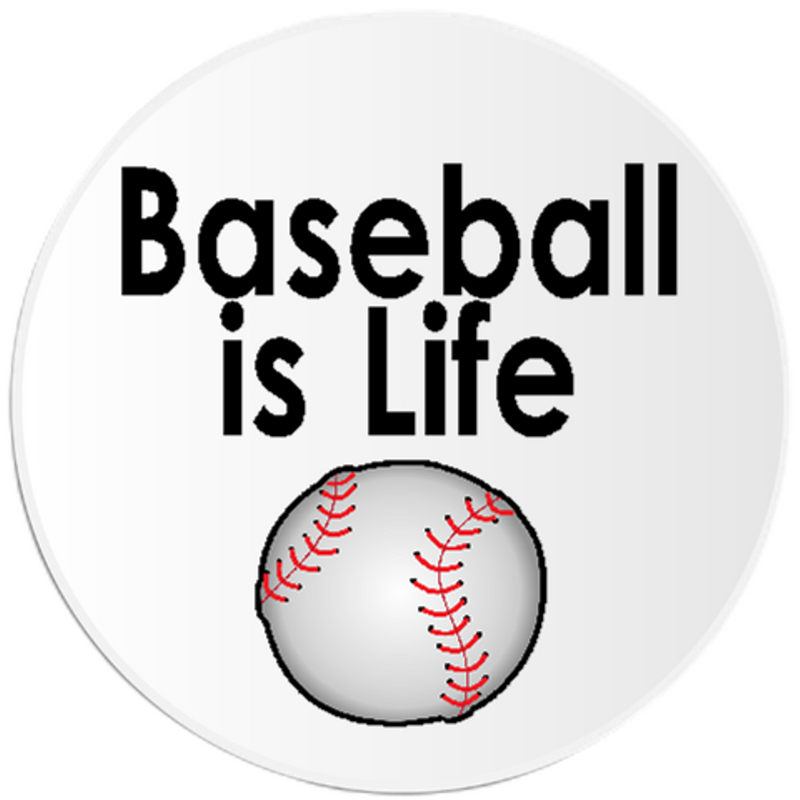 Baseball Is Life 3 Inch Circle Sticker Decal for Players Teams Sports Fans