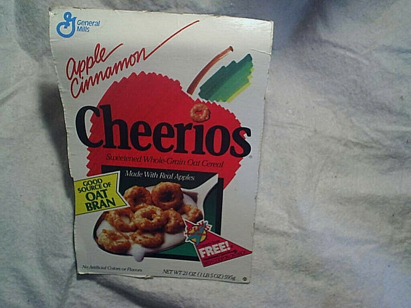 LATE 1980's CHEERIOS APPLE CINNAMON CEREAL *Front Panel Only,general mills,RARE