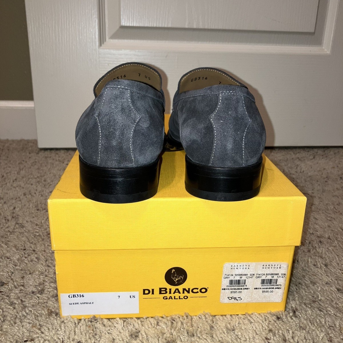 Di Bianco Gallo Leather Loafer Di Bianco GALLO Loafers SUEDE Asphalt (GRAY) GB316 - Sz US 7  main image 4
