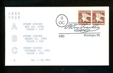 US FDC #1947 EEJ / Jakel / LGS 1981 Philadelphia PA C & Eagle 1st Unofficial 