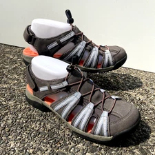 Clarks Collection Womens Sandals Sz 7.5 Tuvia Madee Hiking Fisherman Shoes Gray