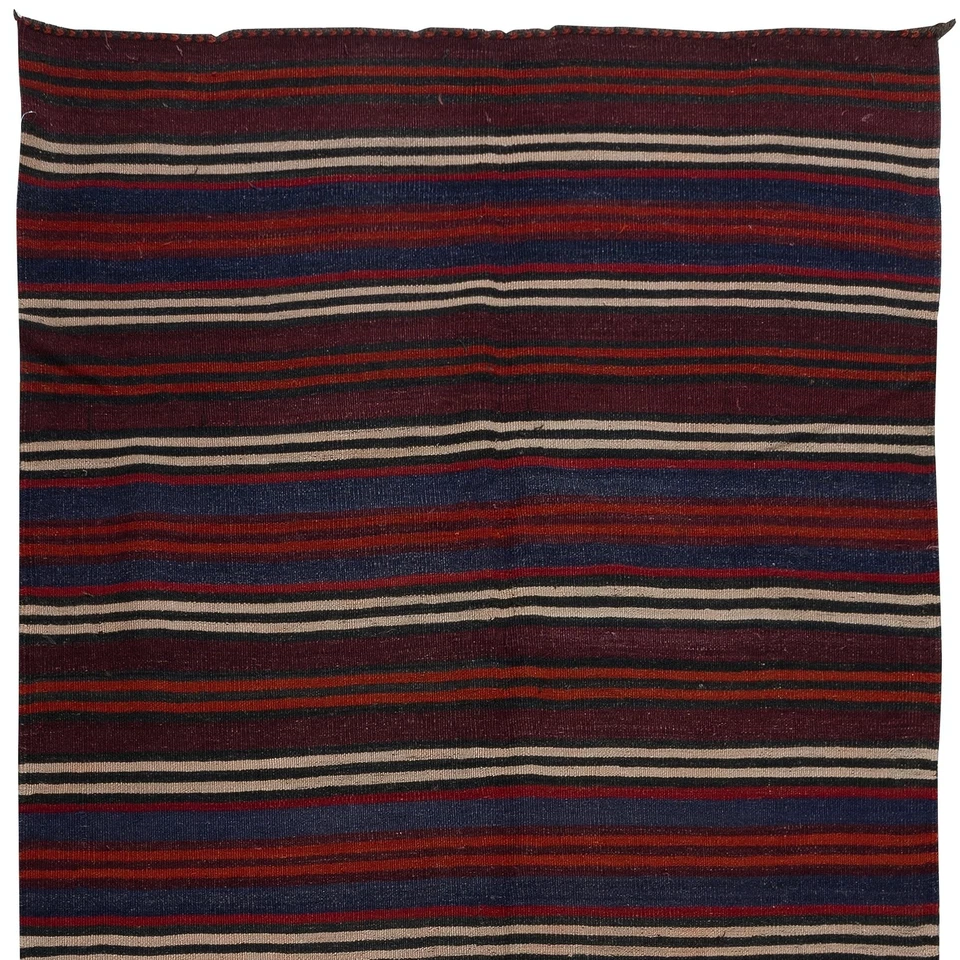 4.2x10.5 Ft Hand-Woven Turkish Striped Kilim, Flat-Weave Rug, 100% Wool - Image 4 of 4
