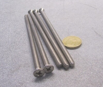 Flat Head Phillips Screw 18-8 Stainless Steel, 1/4''-20 x 6.0'' Length 5 Pcs