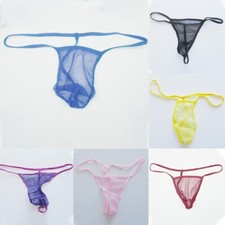 Hommes Liquide Micro String Underwears Transparent Maille Mini Coupe G Slip