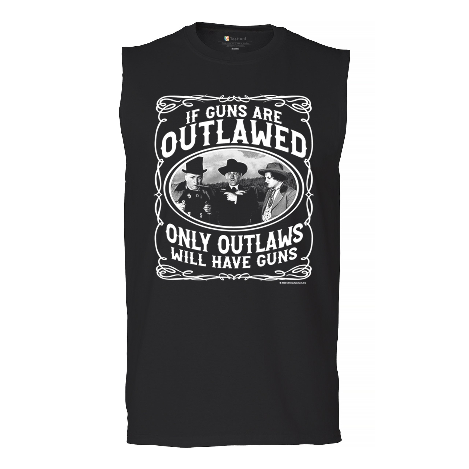 ALTRA Camicia muscolare Three Stooges If Guns Are Outlawed riccia Larry Moe commedia uomo