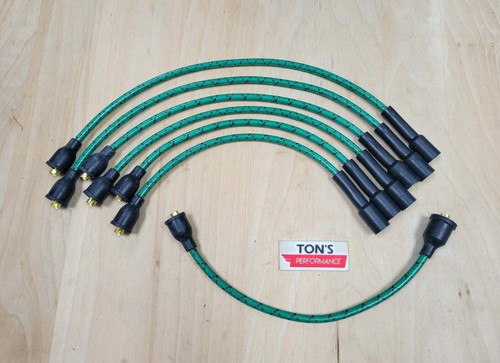 Chevy 216 235 8mm Cloth Covered Spark Plug Wire Set Vintage Wires Inline 6 Green - Picture 10 of 10