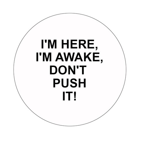 I'm Here Awake Don't Push It Sound Button Joke Humor Desk Gag Gift Funny Talking - Picture 6 of 21