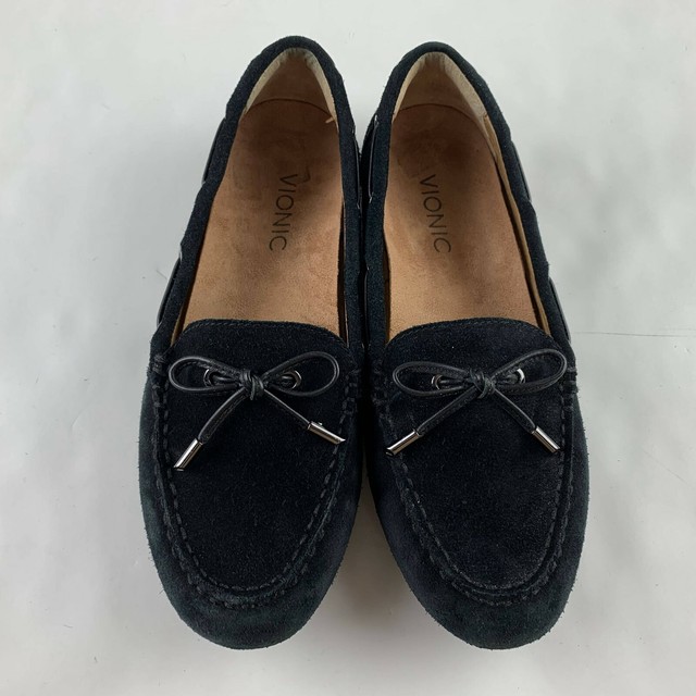Vionic Honor Virginia Women US 7 Black Suede Moccasins Loafer Bow Comfort Shoes for sale online 