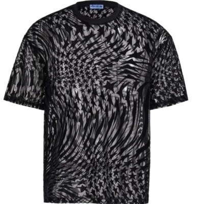 Mugler H&M Swirling Star Mesh T-shirt Mens size L